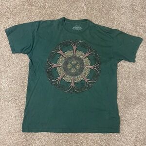 Y2K The Mountain Celtic Knot Tree T Shirt Mens XL Green Nature Forest Whimsical